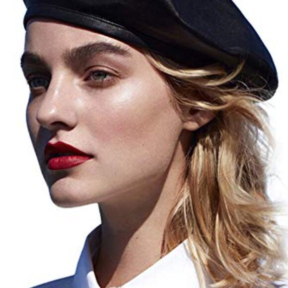 PU Leather Beret Hat Adjustable Drawstring Classic French Artist Style main image 7